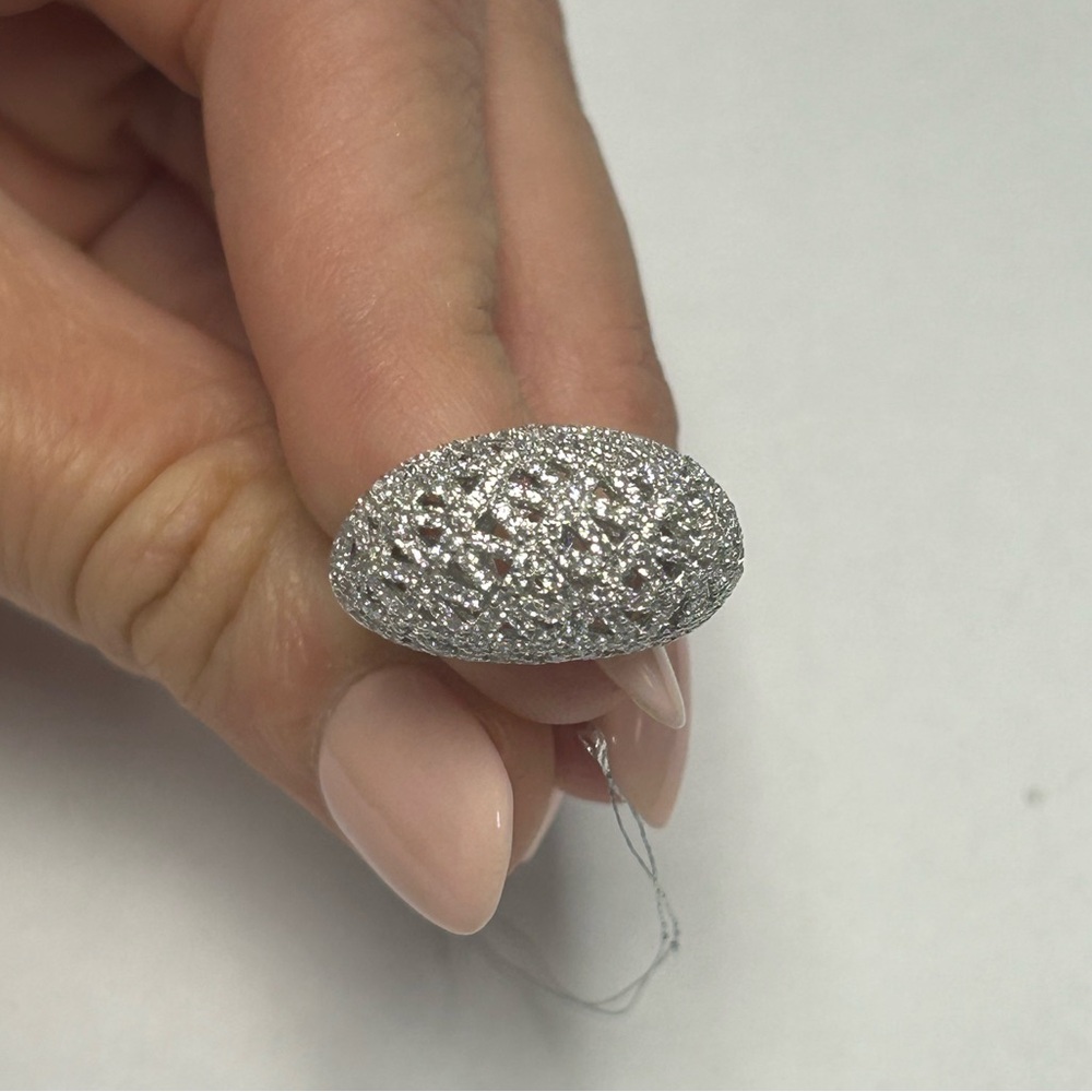 Suzy Levian Sterling Silver White CZ Pave Ring NWT